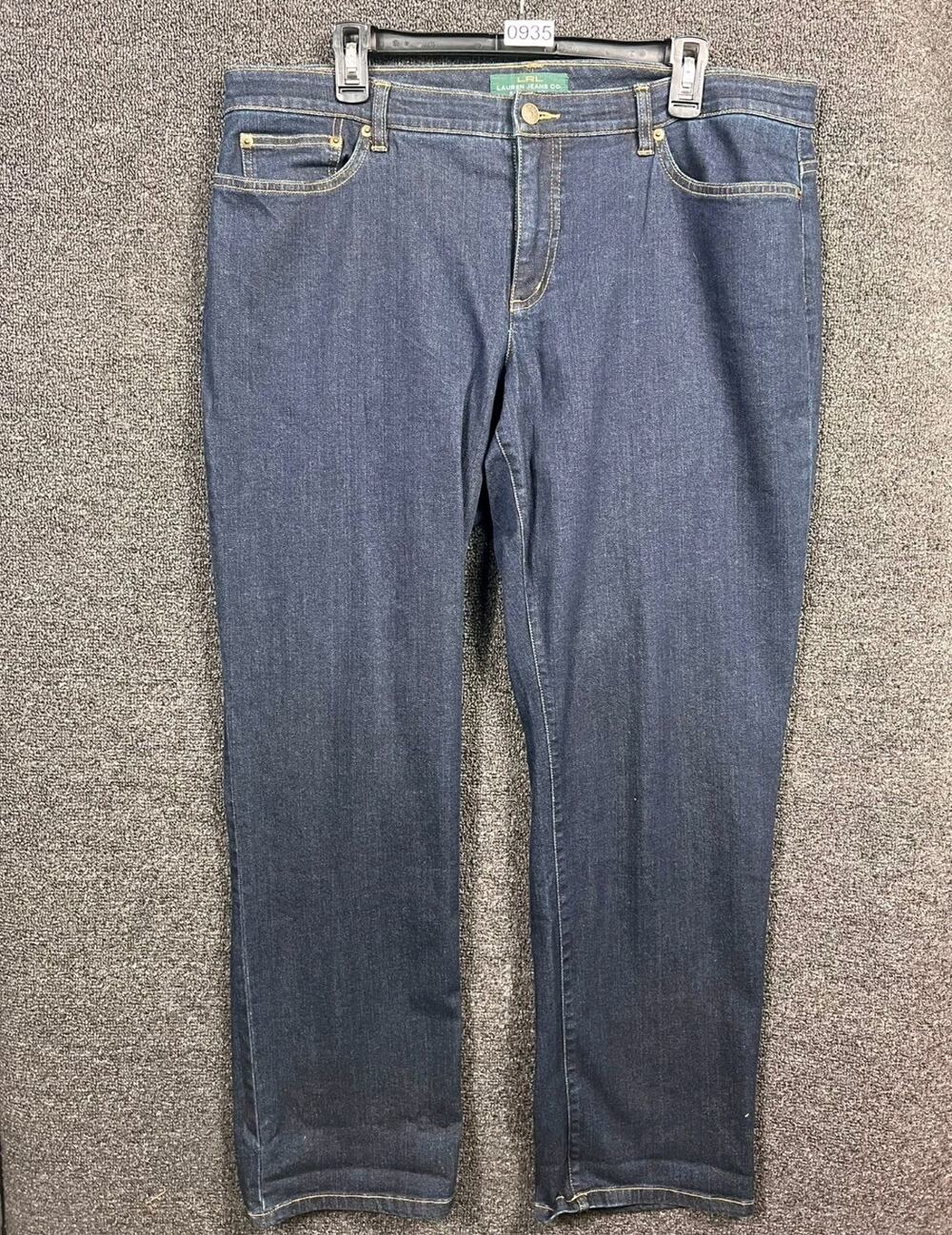 Lauren Ralph Lauren Modern Straight Curvy Jeans Womens 18W Blue Mid Rise Stretch